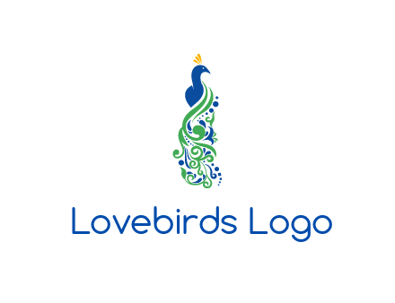 peacock illustration for beauty logo