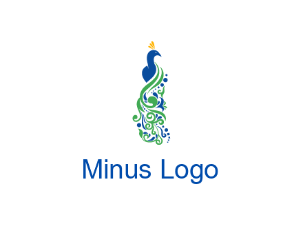 peacock illustration for beauty logo