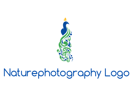 peacock illustration for beauty logo