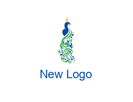 peacock illustration for beauty logo