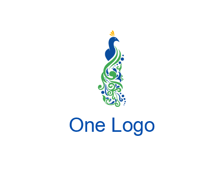 peacock illustration for beauty logo