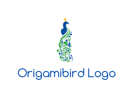 peacock illustration for beauty logo