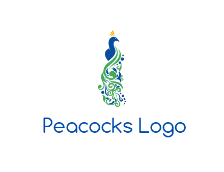 peacock illustration for beauty logo