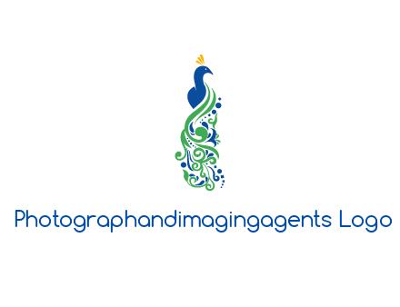 peacock illustration for beauty logo