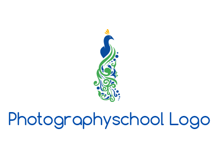 peacock illustration for beauty logo
