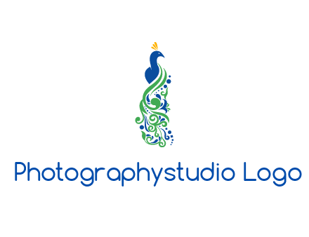 peacock illustration for beauty logo