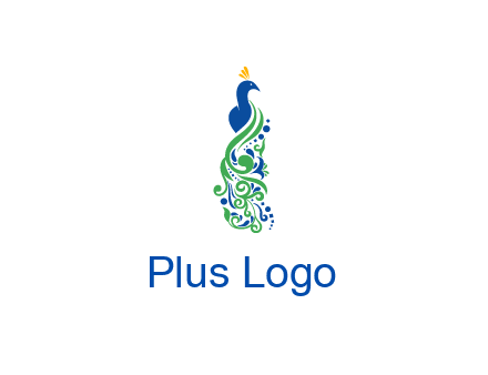 peacock illustration for beauty logo