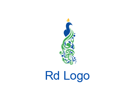 peacock illustration for beauty logo