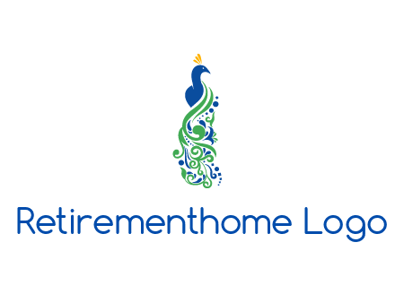 peacock illustration for beauty logo