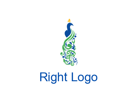 peacock illustration for beauty logo