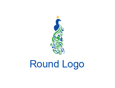 peacock illustration for beauty logo