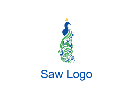 peacock illustration for beauty logo