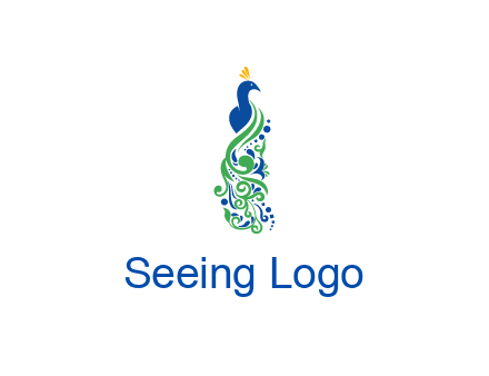 peacock illustration for beauty logo