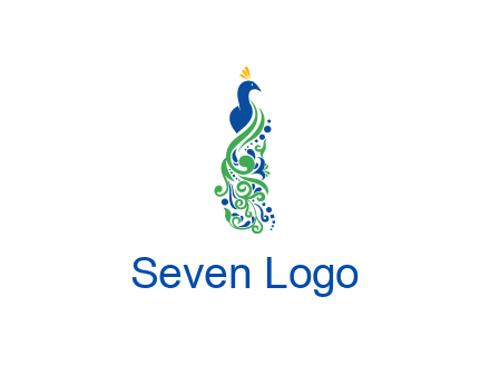 peacock illustration for beauty logo