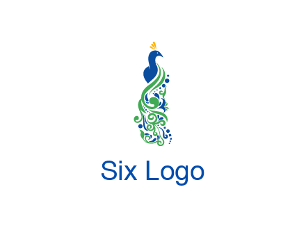 peacock illustration for beauty logo