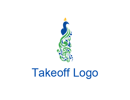 peacock illustration for beauty logo