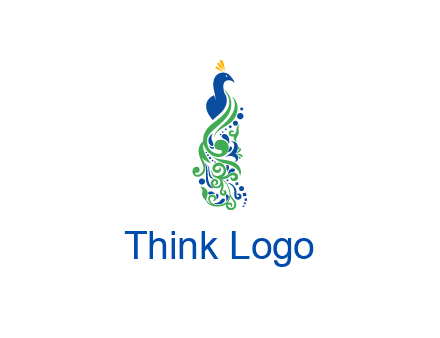 peacock illustration for beauty logo