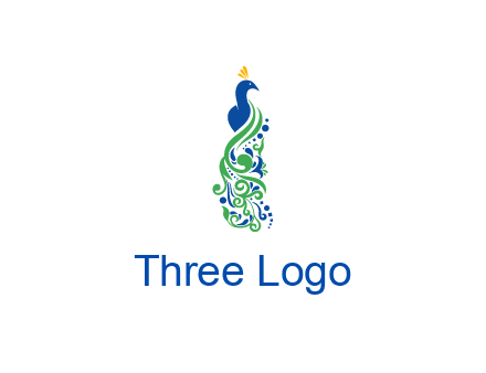 peacock illustration for beauty logo