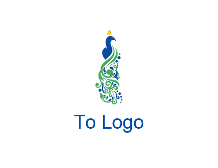 peacock illustration for beauty logo