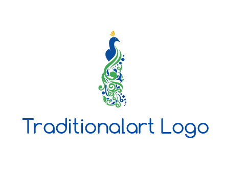 peacock illustration for beauty logo
