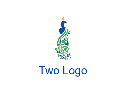 peacock illustration for beauty logo