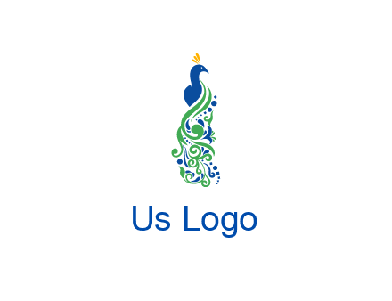 peacock illustration for beauty logo