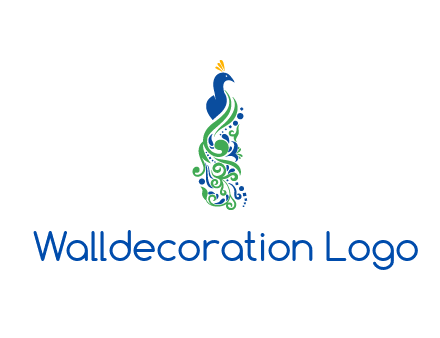 peacock illustration for beauty logo