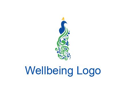 peacock illustration for beauty logo