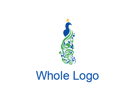 peacock illustration for beauty logo