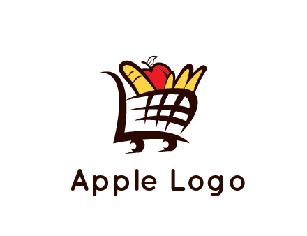 shopping cart icon loaded with groceries