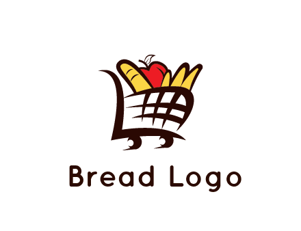 shopping cart icon loaded with groceries