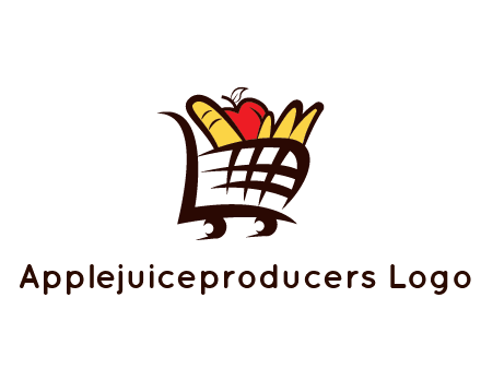 shopping cart icon loaded with groceries