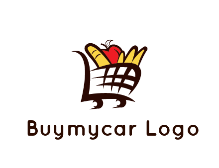 shopping cart icon loaded with groceries