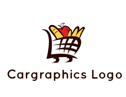 shopping cart icon loaded with groceries