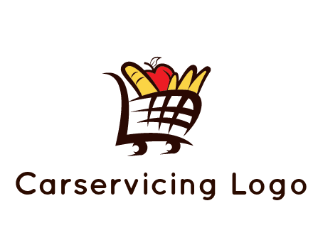 shopping cart icon loaded with groceries