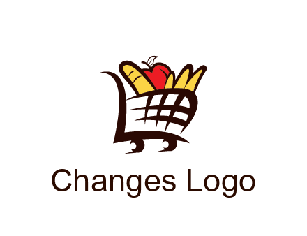 shopping cart icon loaded with groceries