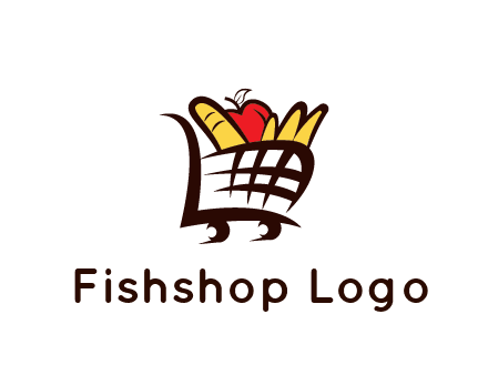 shopping cart icon loaded with groceries