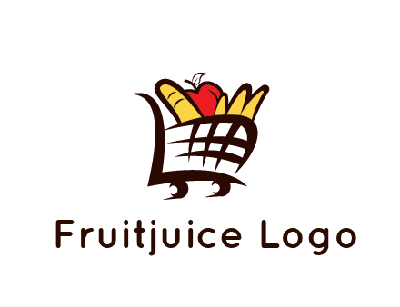 shopping cart icon loaded with groceries