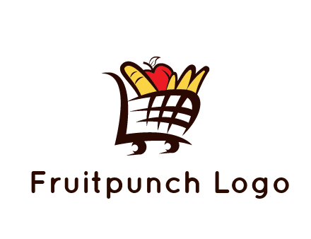 shopping cart icon loaded with groceries
