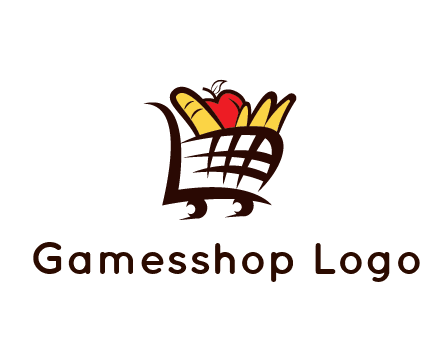 shopping cart icon loaded with groceries