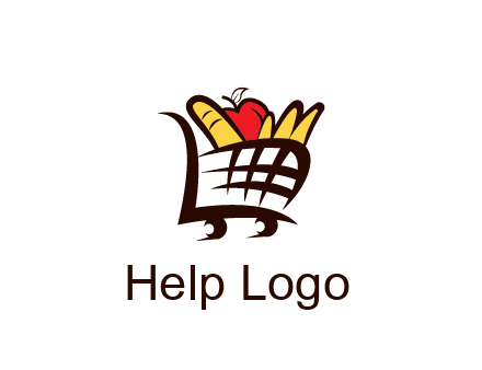 shopping cart icon loaded with groceries