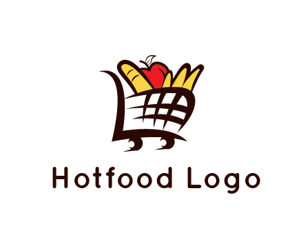 shopping cart icon loaded with groceries
