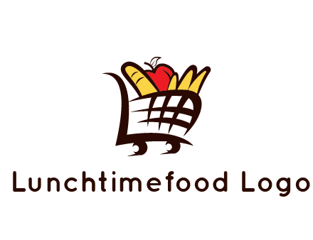 shopping cart icon loaded with groceries