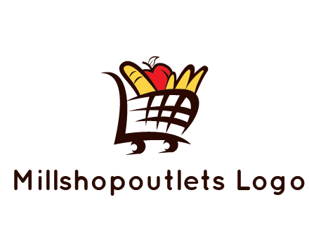 shopping cart icon loaded with groceries