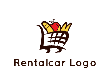 shopping cart icon loaded with groceries