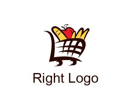 shopping cart icon loaded with groceries