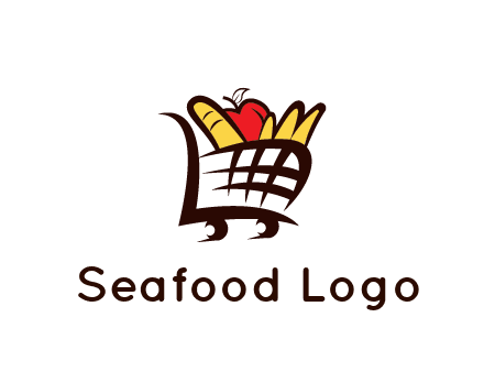 shopping cart icon loaded with groceries