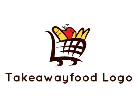 shopping cart icon loaded with groceries