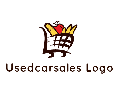 shopping cart icon loaded with groceries
