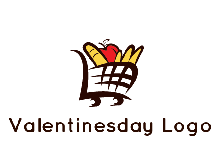 shopping cart icon loaded with groceries
